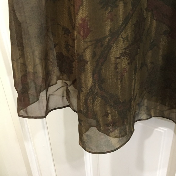 Peruvian Collection dark brown and olive silk skirt - Picture 5 of 10